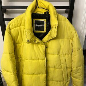 Superdry Edit Yellow Puffer Jacket | Women’s US 10 | Quilted Winter Coat